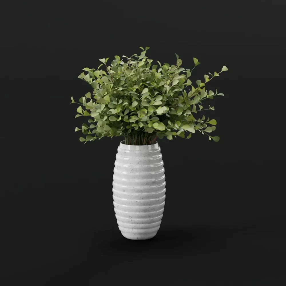 Minimal Green Leaf Vase