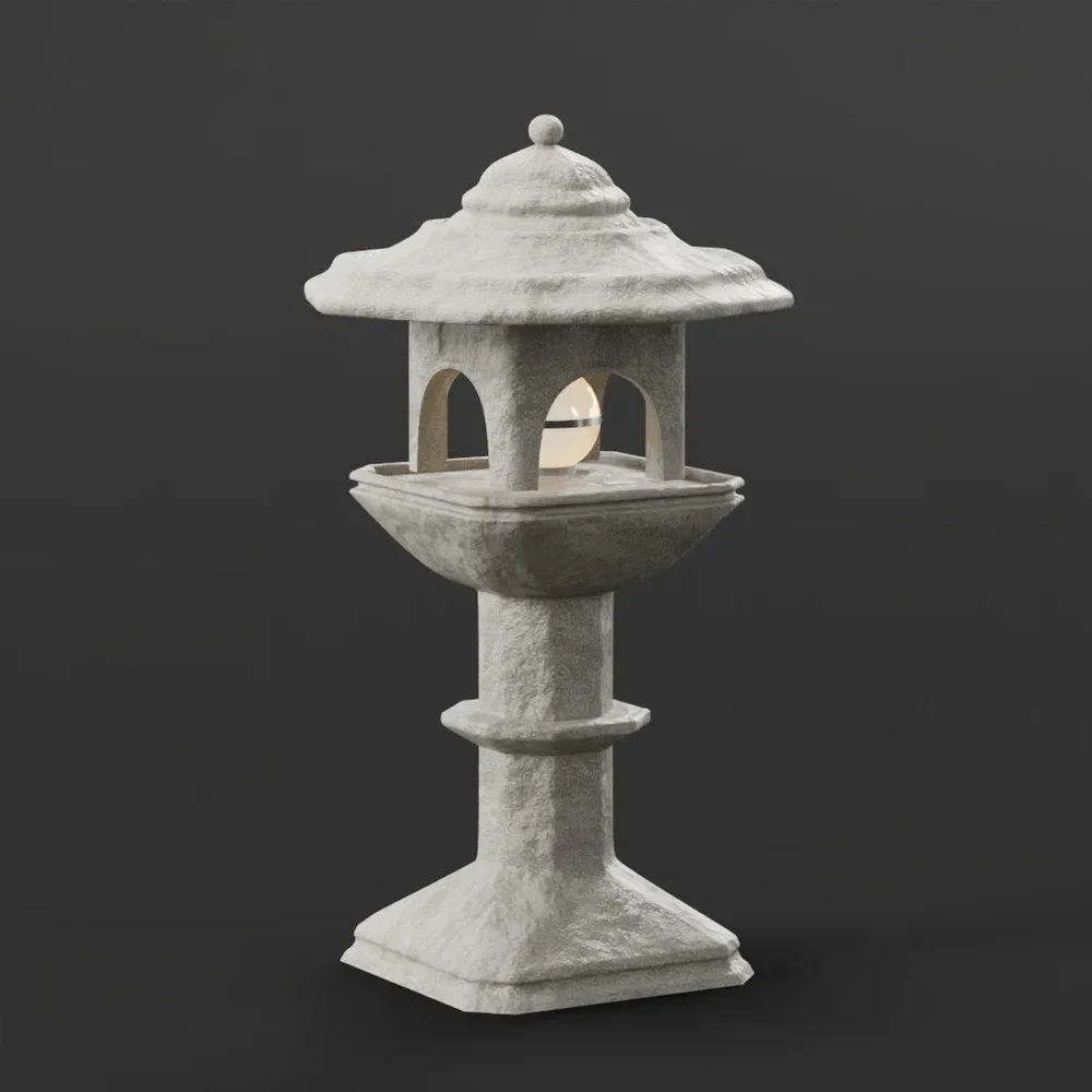 Japanese Stone Lantern Sphere Lamp