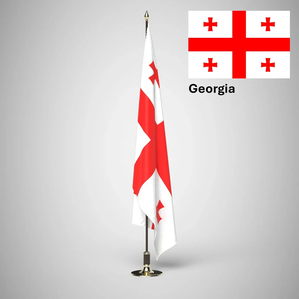 Georgia Ceremonial Flag On Stand