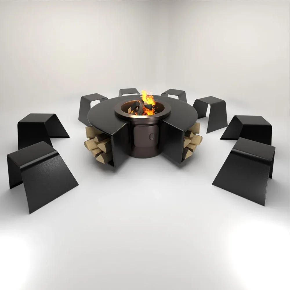 Outdoor Minimalist Circular Fire Place