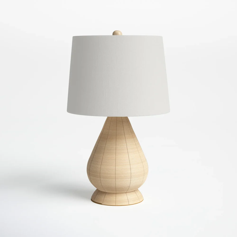Curved Rattan Table Lamp