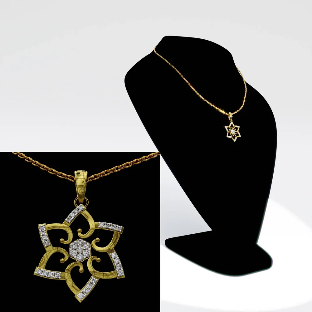 Gold Pendant With Diamonds