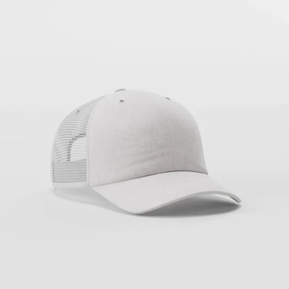 White Linen Mesh Cap