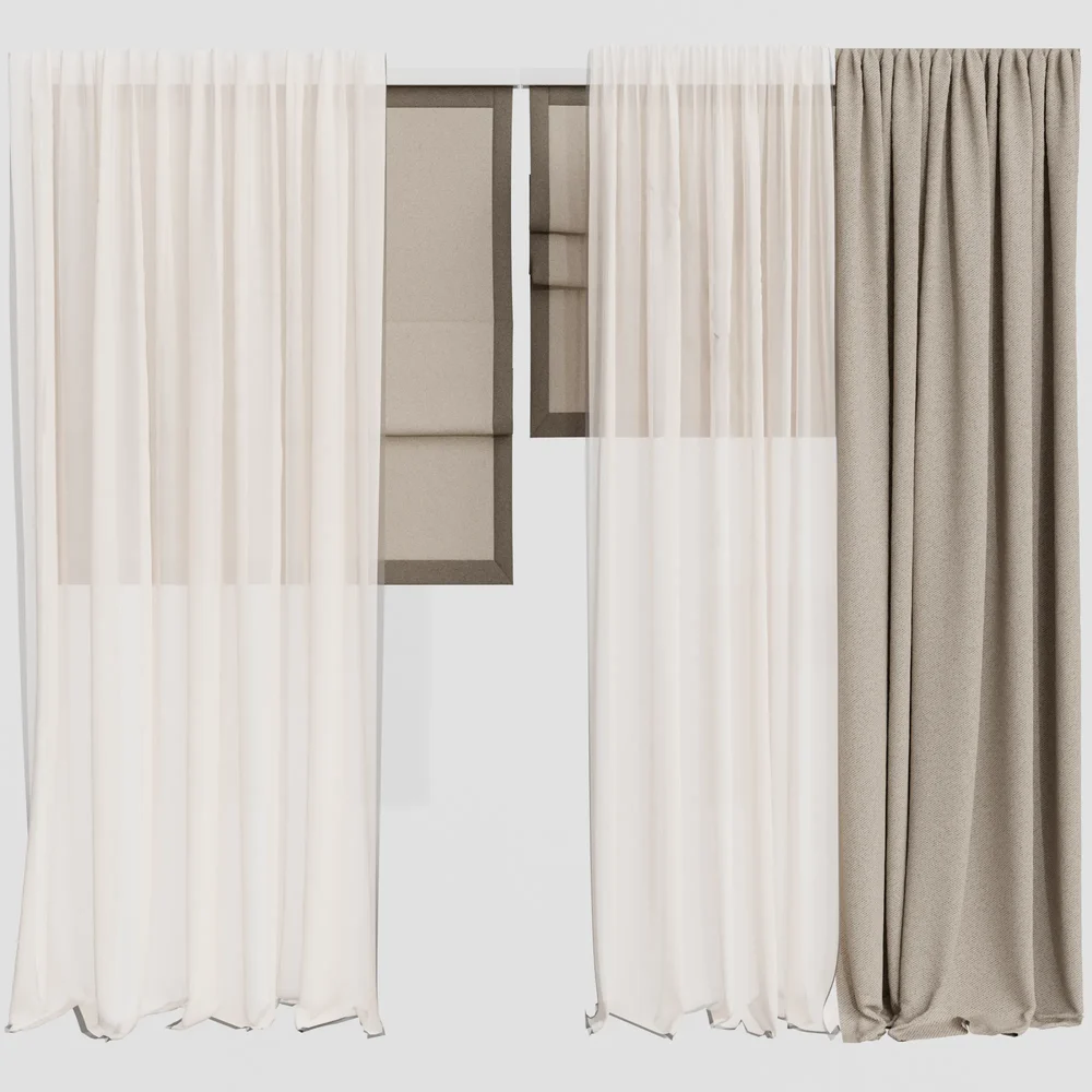 Gd Silk And Cotton Curtain Set