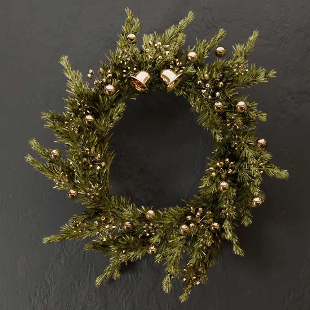 Sj-Wreath With Gold Bells