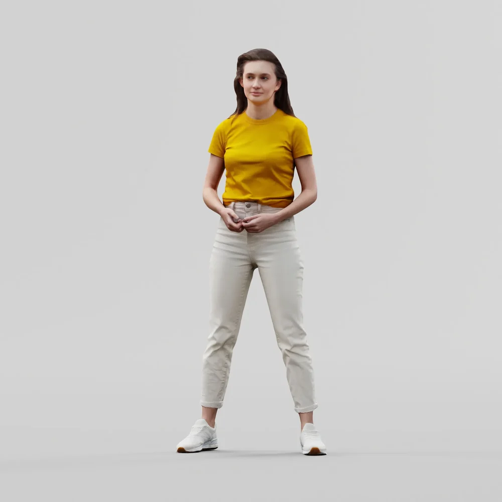 Girl In A T-Shirt With Loose Hair