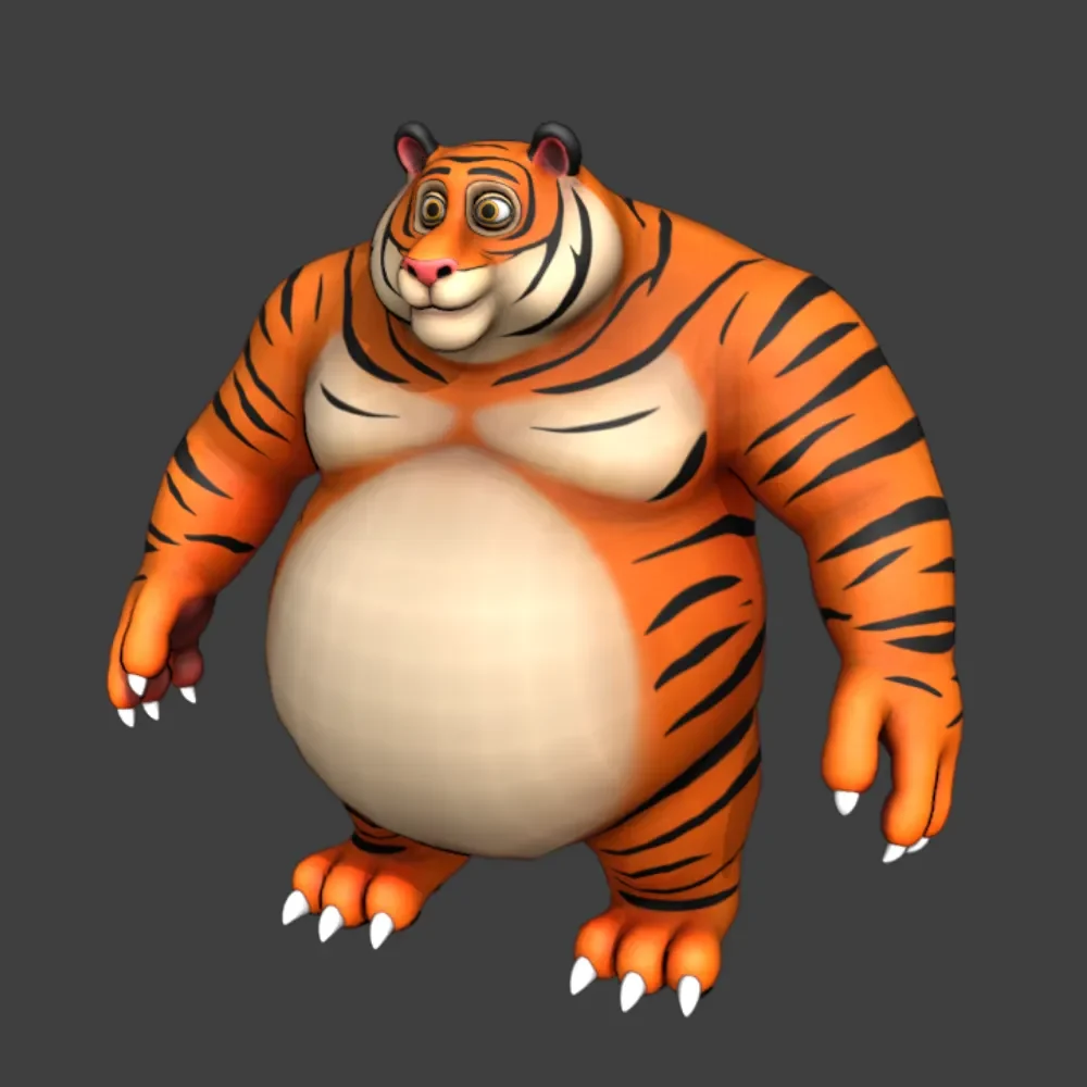 Stylized Tiger Character Fully Rigged