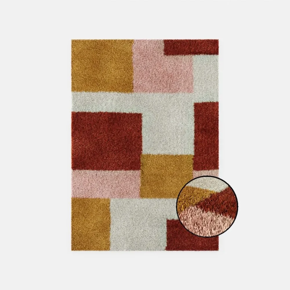 White Pink And Yellow Rug