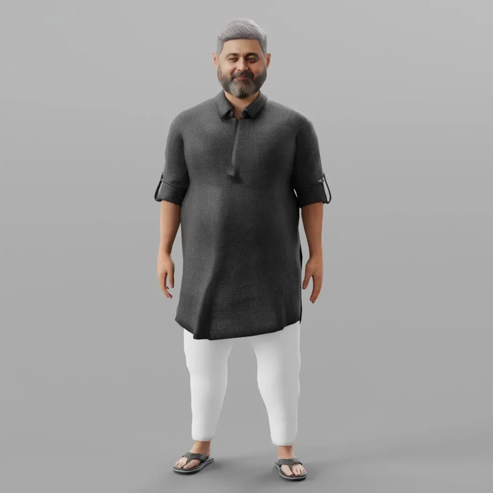 Animated Pakistani Man In Kurta