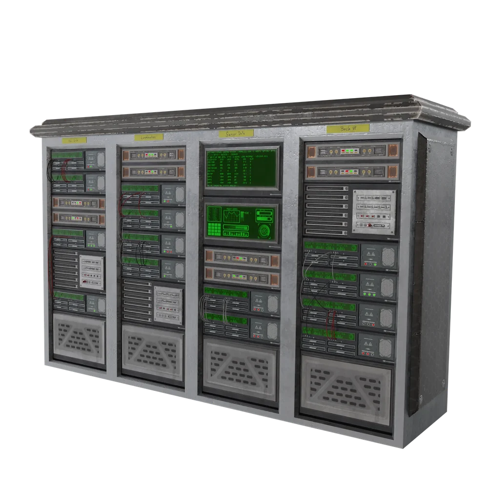 Futuristic Server Room With Displays
