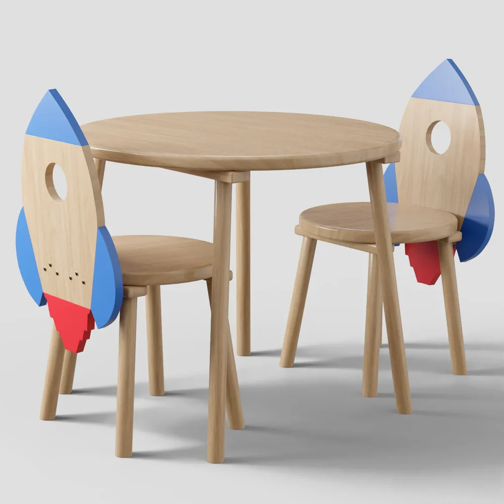 Rocket Chair And Table For Kids