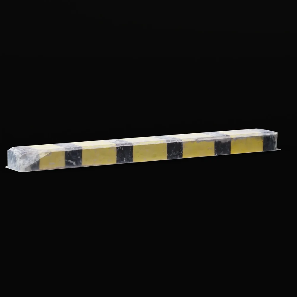 Old Damaged Parking Bumper Lowpoly
