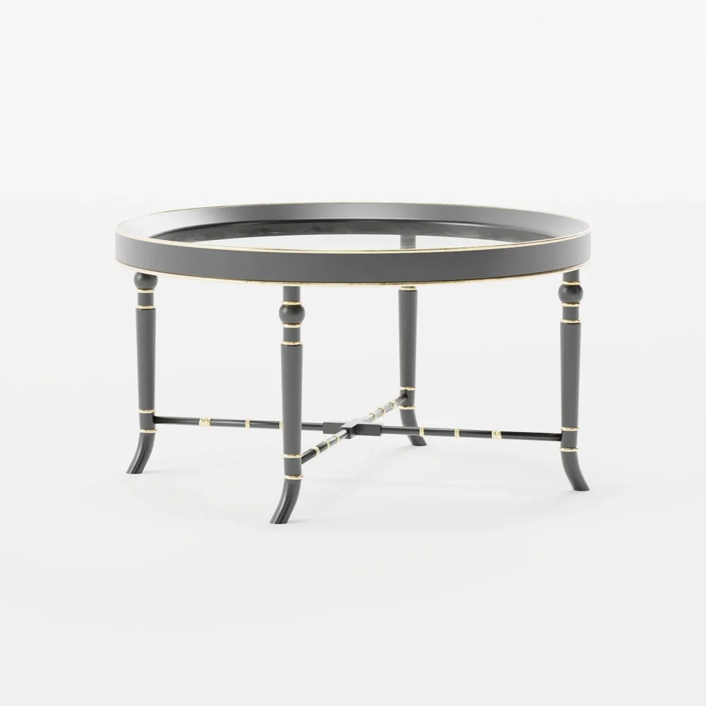 Regency Style Black & Gold Coffee Table