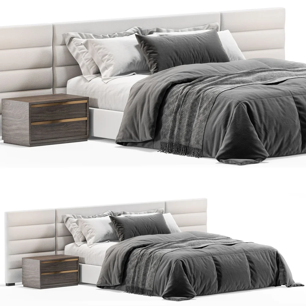Bed Rh Modena Fabric Horizontal Channel