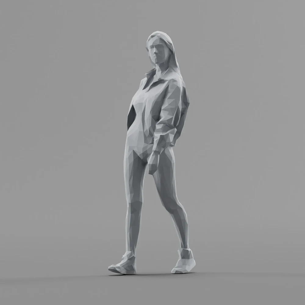Lowpoly Female Walking