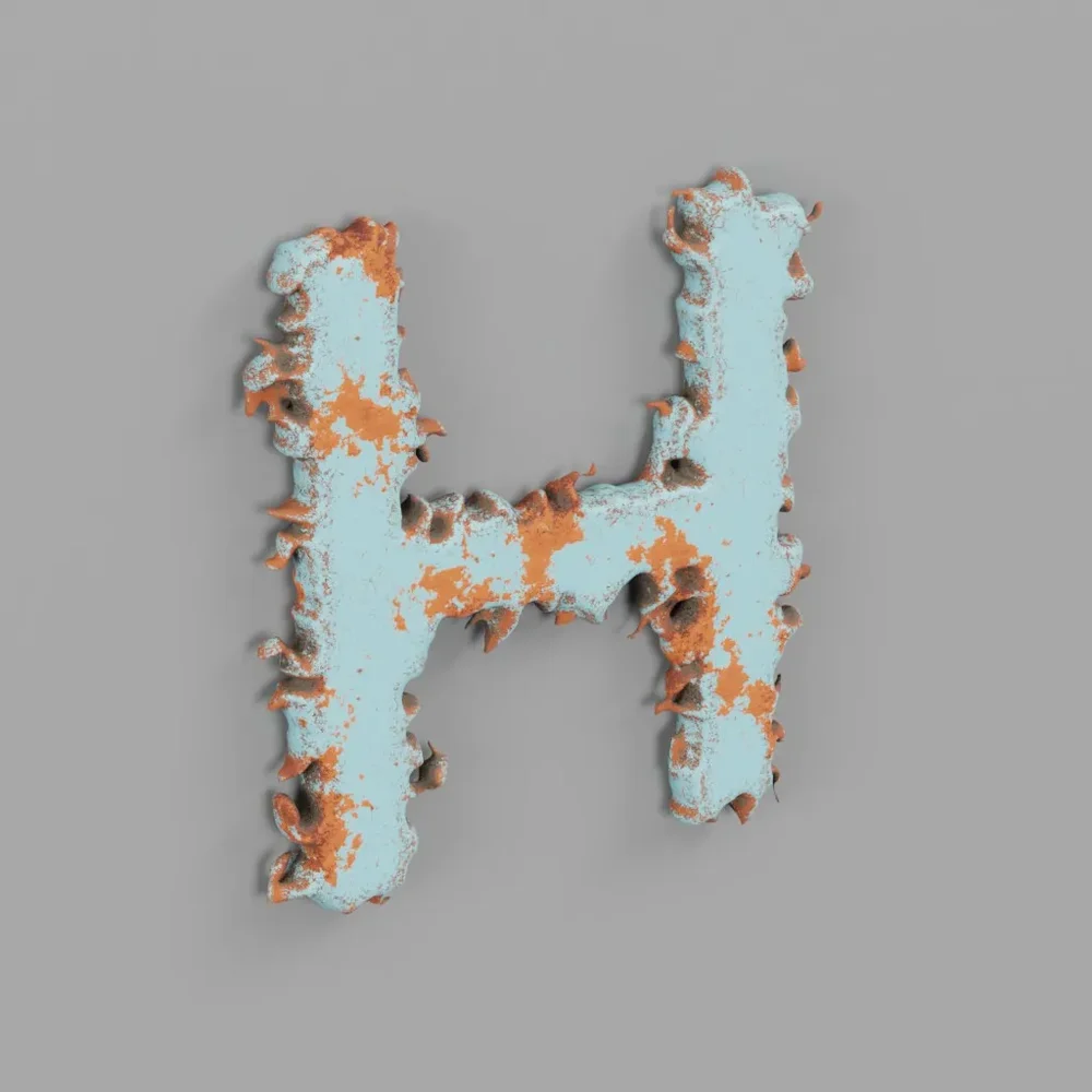 Rough Metal Letter H
