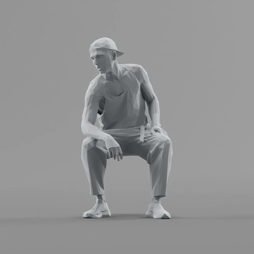 Lowpoly Male Sitting