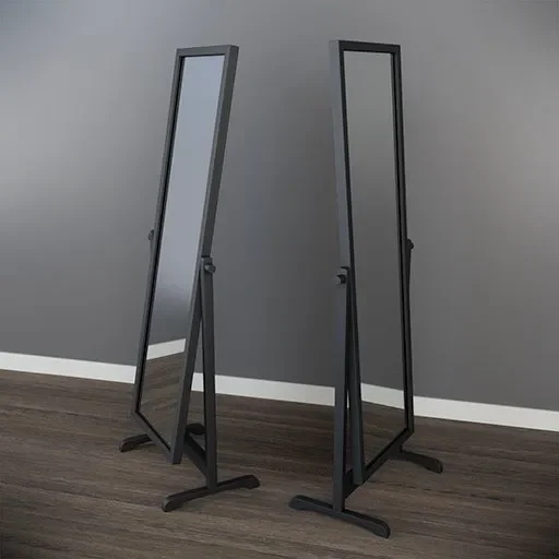 Rotating Mirror Dark Wood