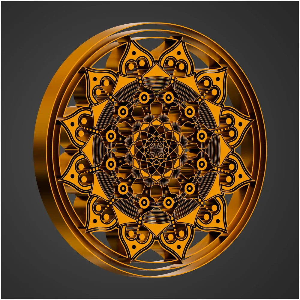 Golden 3d Mandala Ornament Decoration