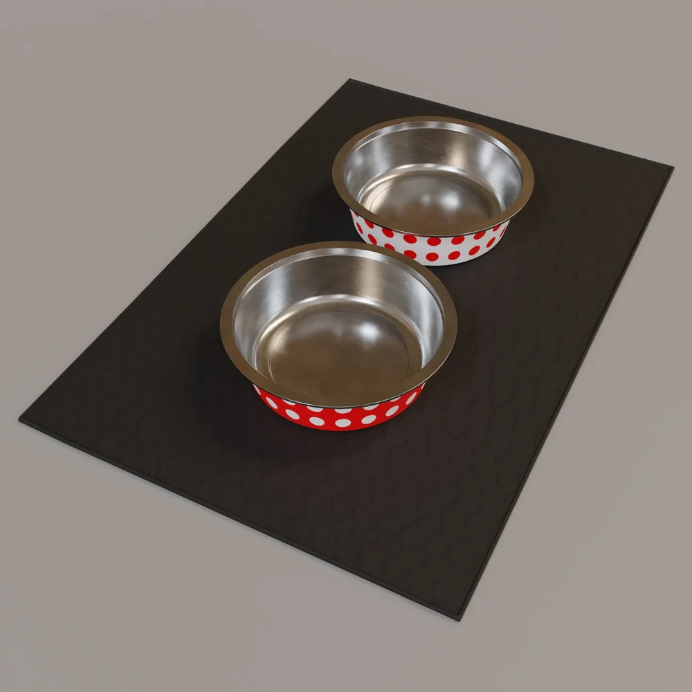 Pet Bowls On Mat