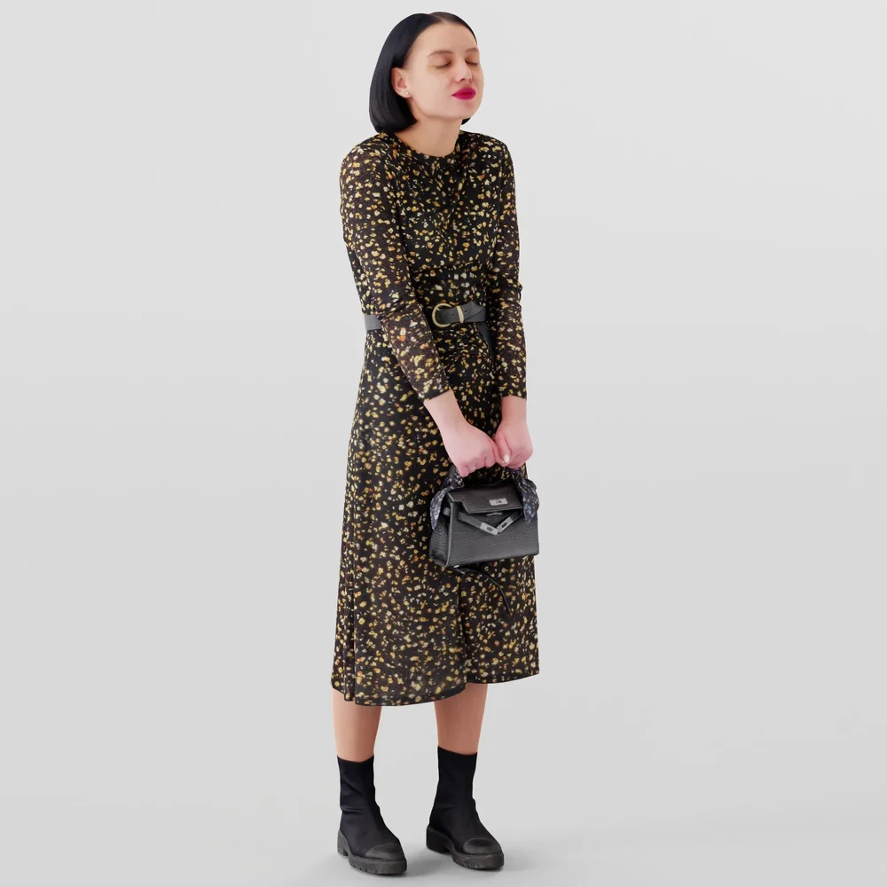 Golden Euphoria Chic Girl In Black