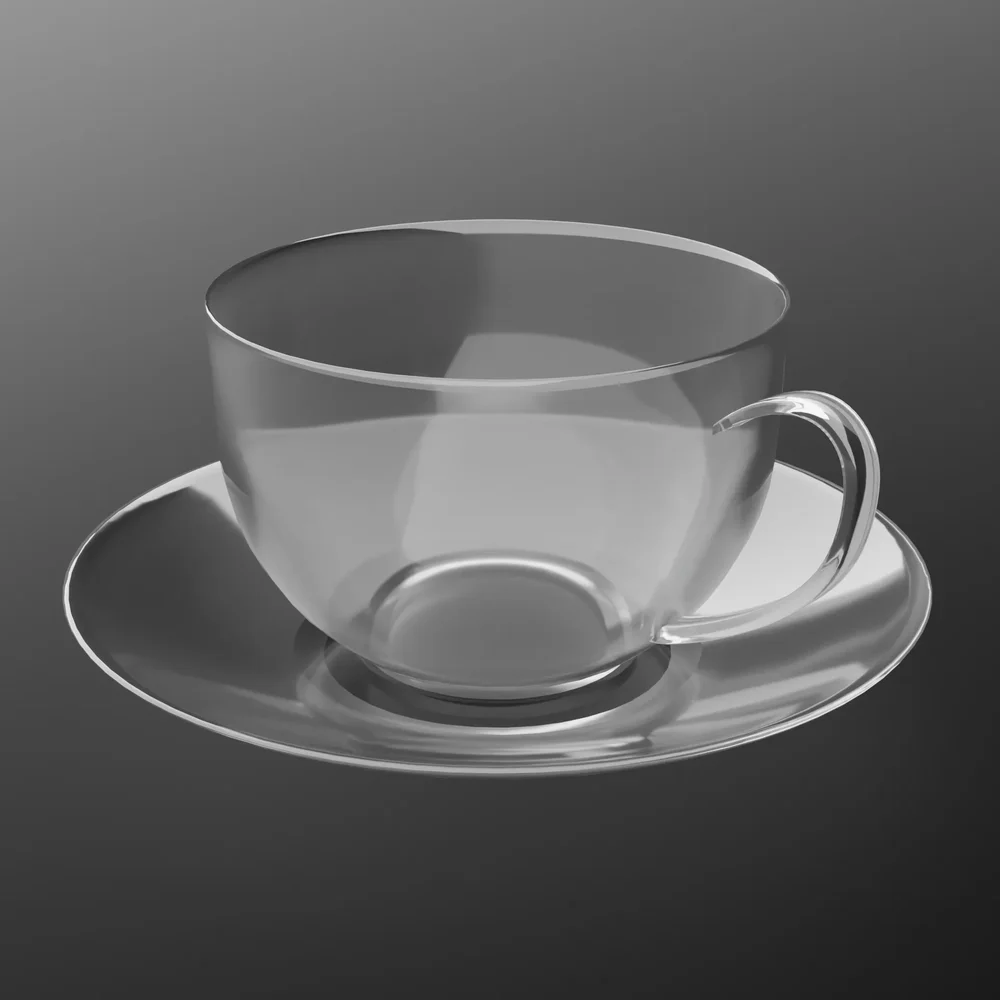 Transparent Glass Coffee Cup With Saucer