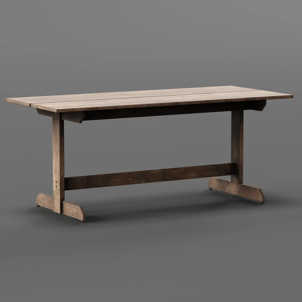 Old Dining Table Light Brown