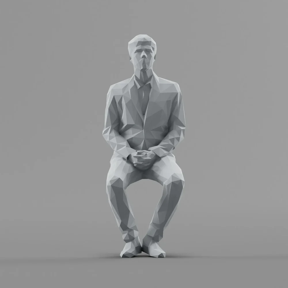 Lowpoly Male Sitting