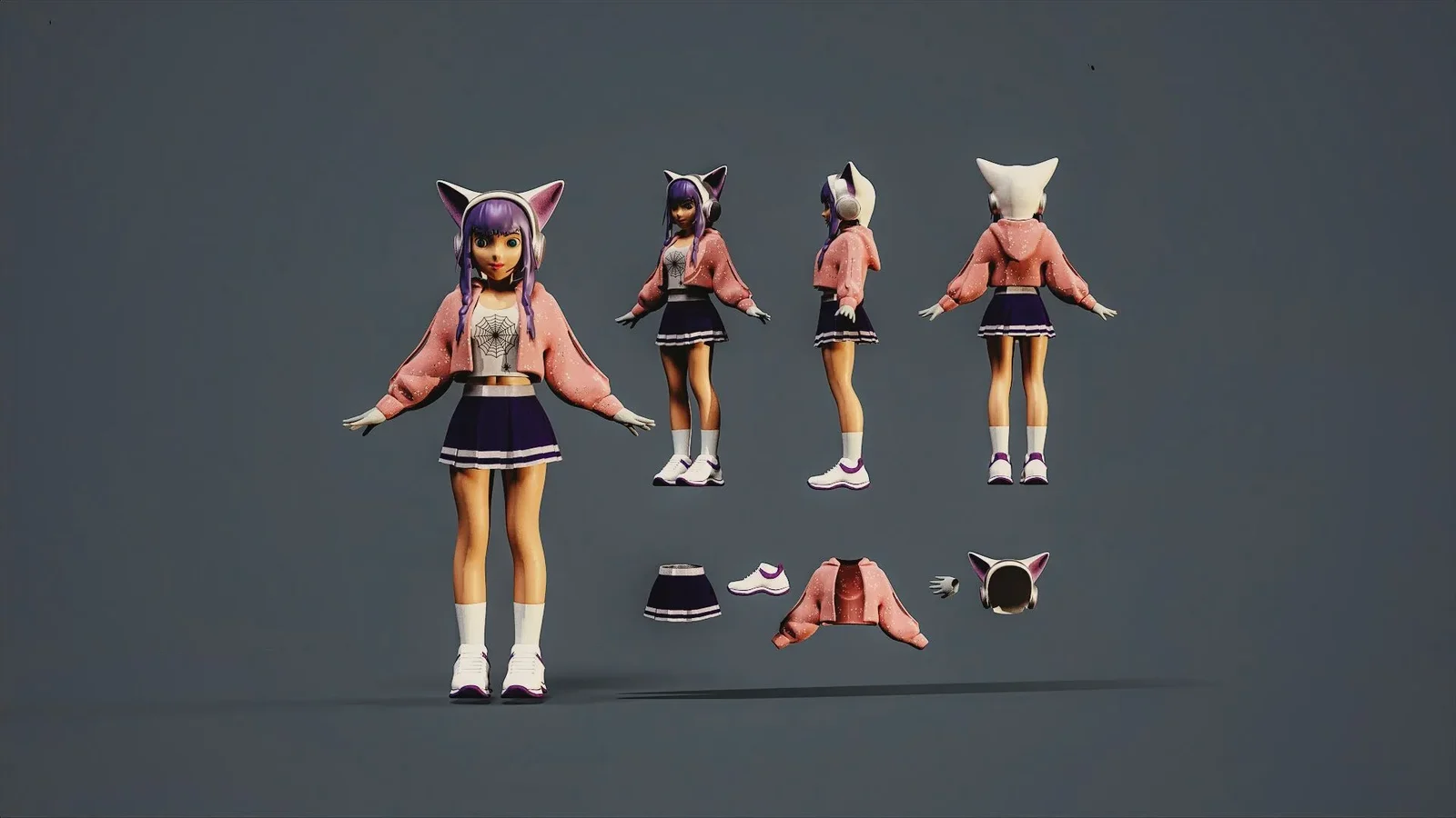Stylized Anime Girl Character