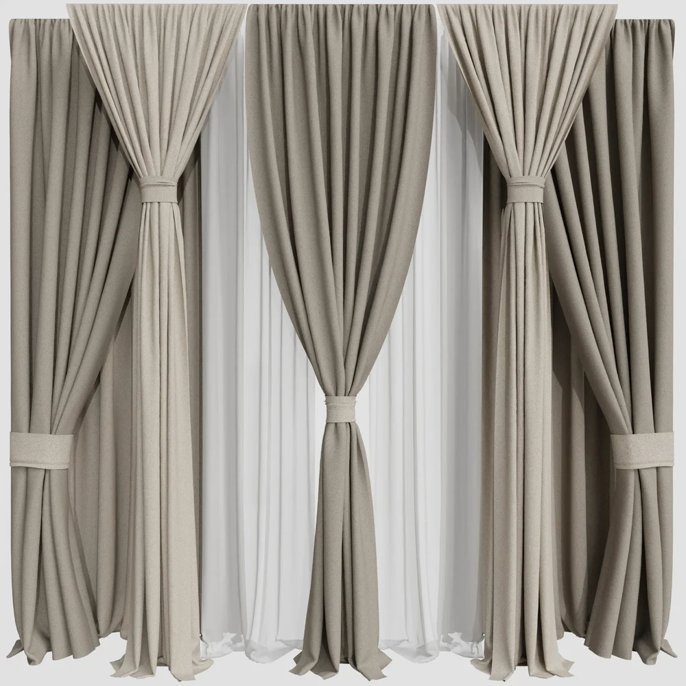 Gd Silk And Cotton Curtain Set