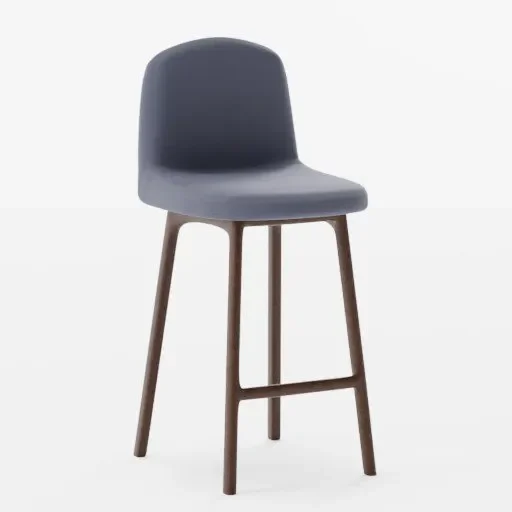Denim Dark Wood High Bar Stool