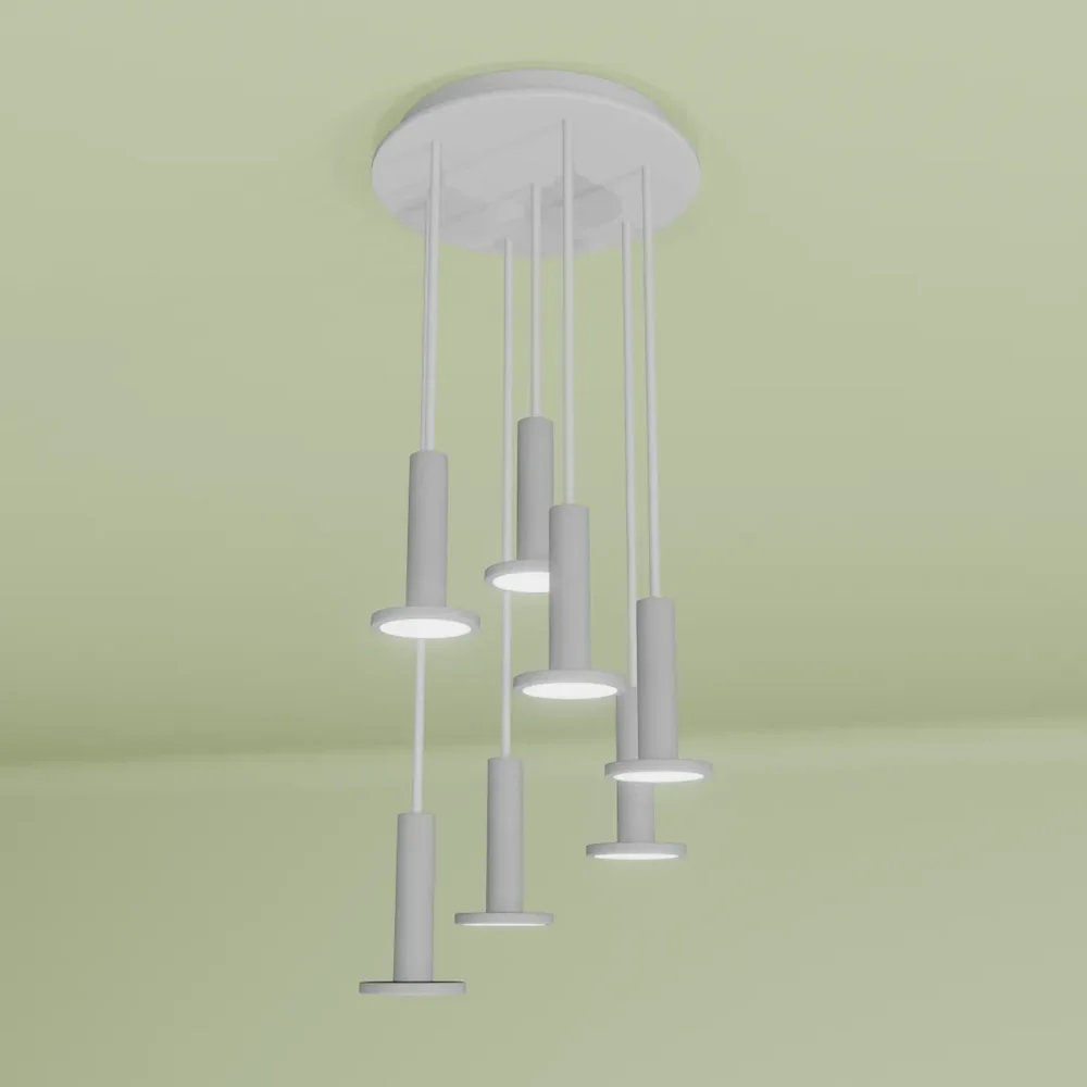 Pablo Cielo 7 Pendant Chandelier White