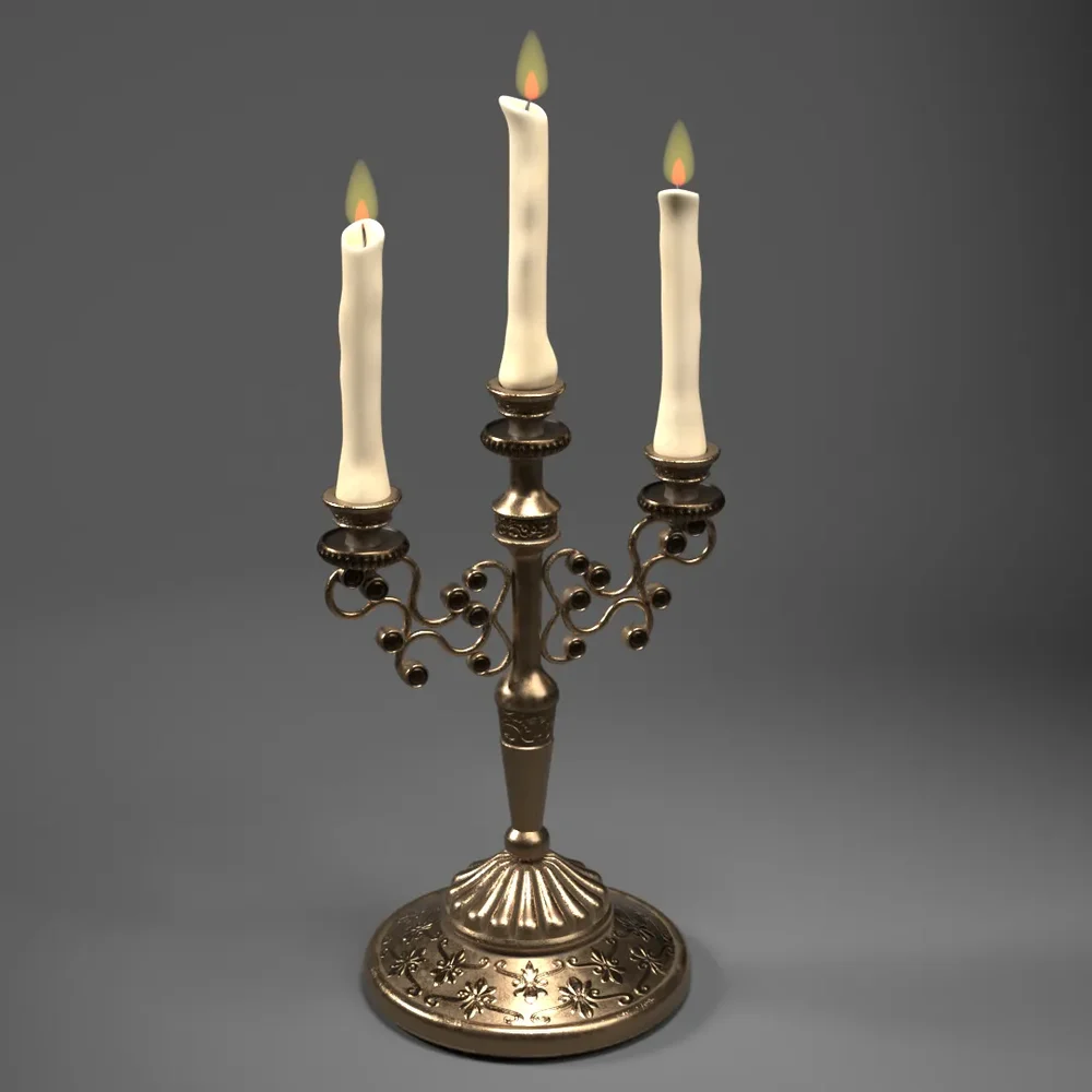 Antique Candle Triple Stands 87816cd1-2681-43f7-92c6-bc4ac63f2cff