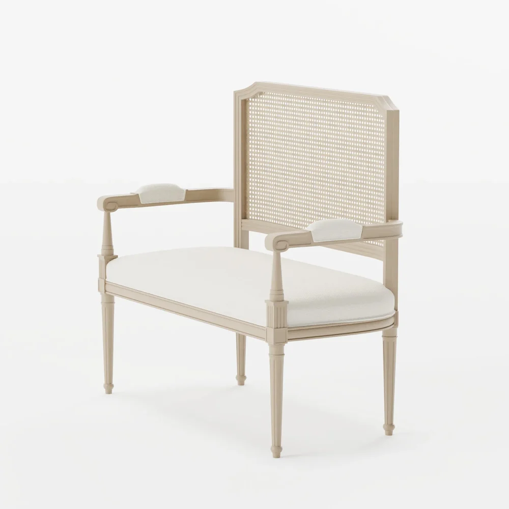 Vineland Victorian Oak & Cane Settee