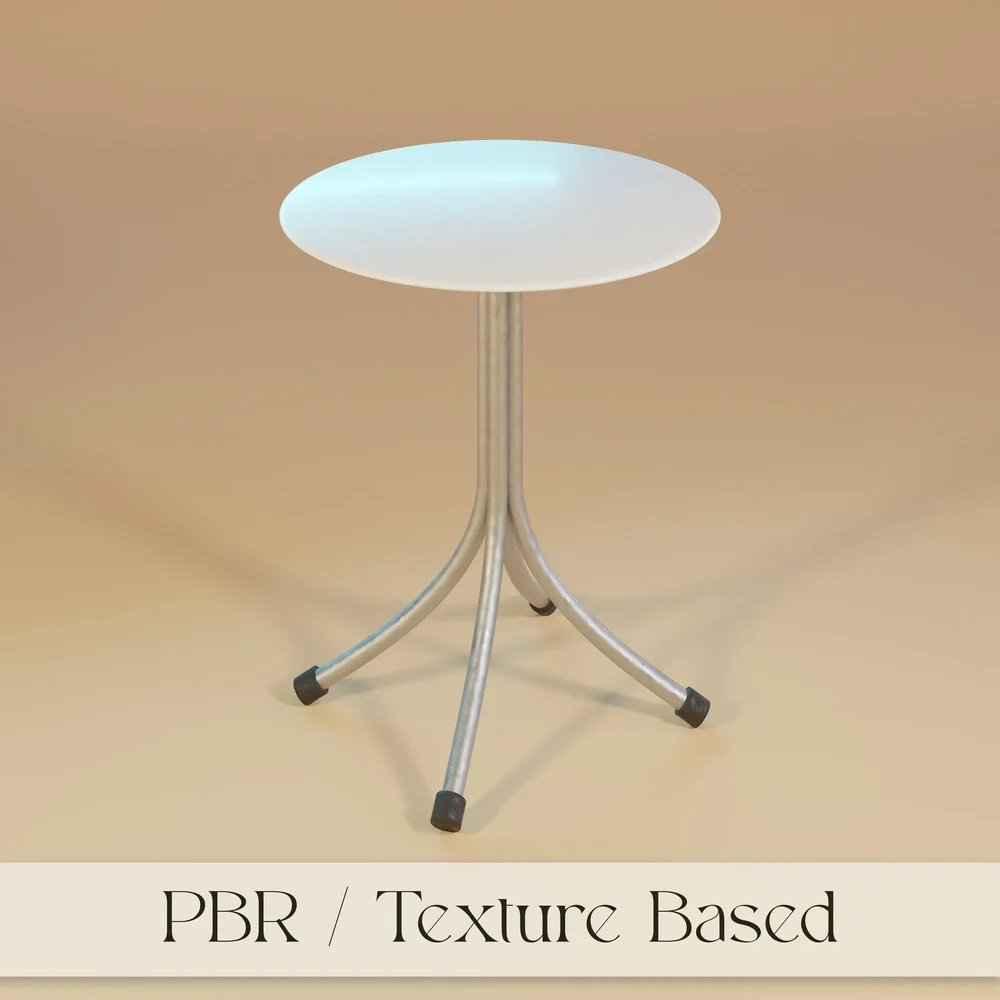Simple White Wooden And Metal Table