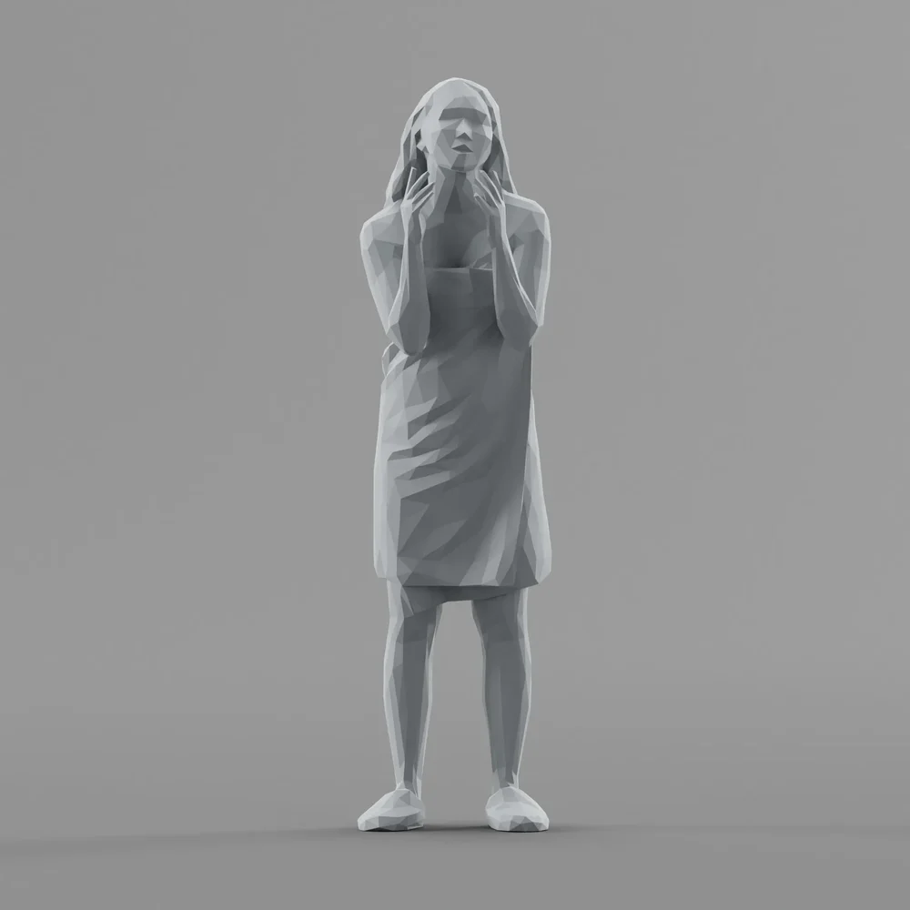 Lowpoly Female In Towel