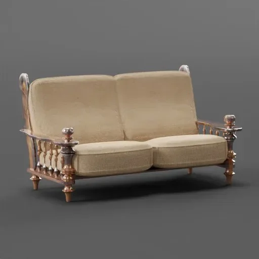 Wooden Sofa (Double Seater) Jute Type