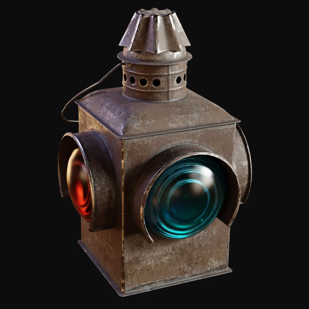Old Railroad Switching Lamp Painted