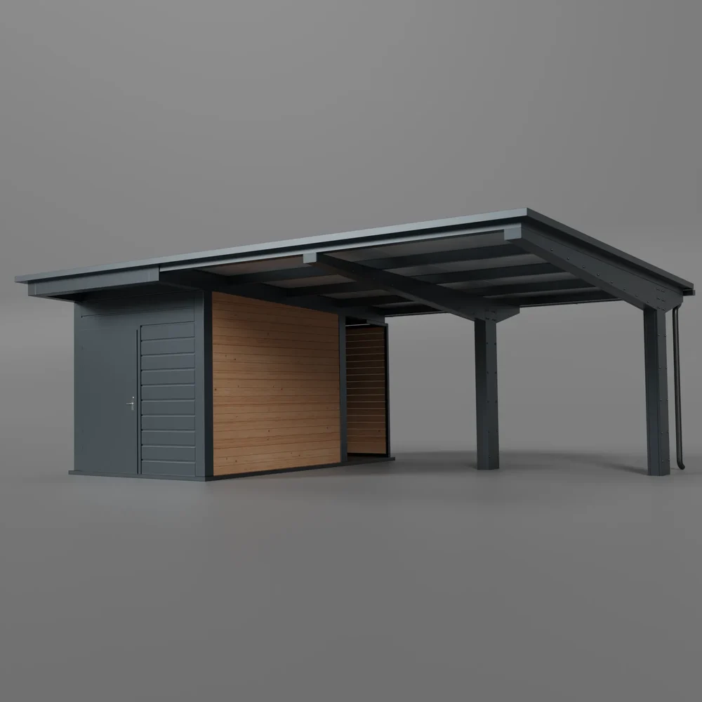 Car Shed With Storage Space