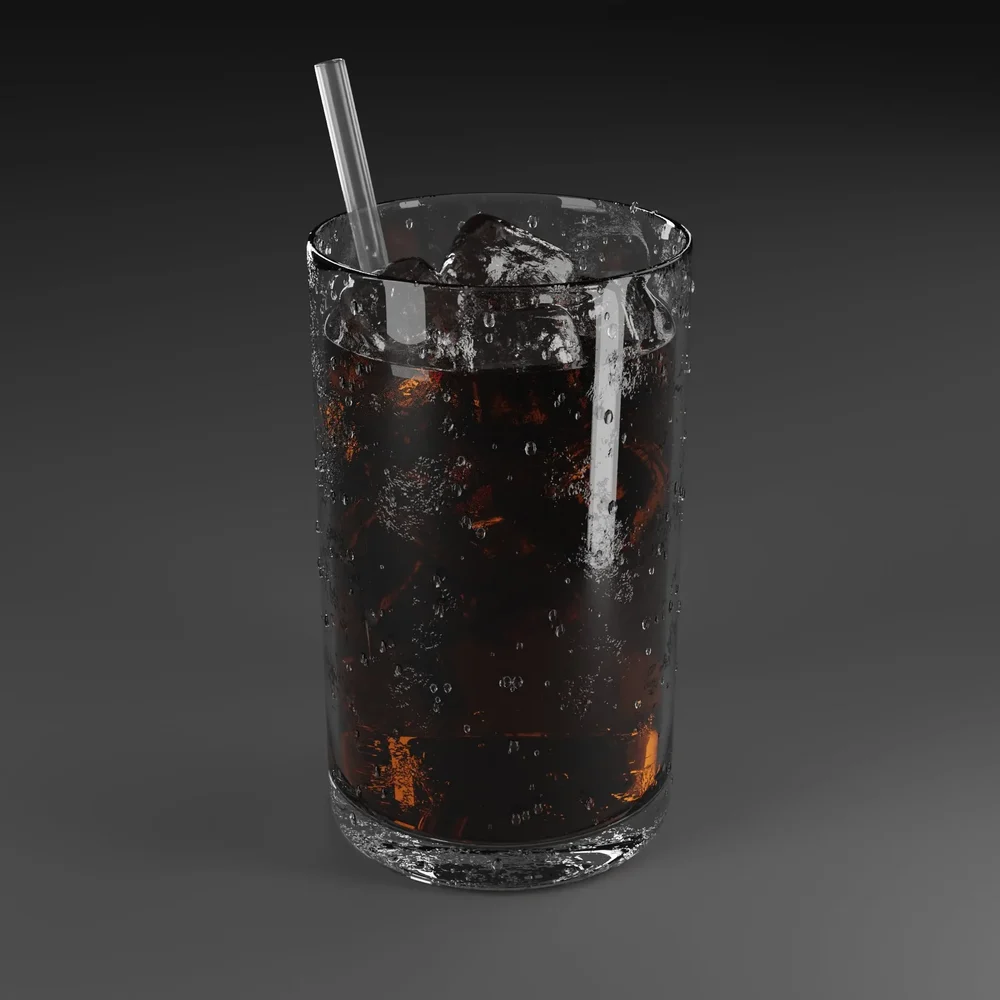 Iced Americano With Straw In Glass
