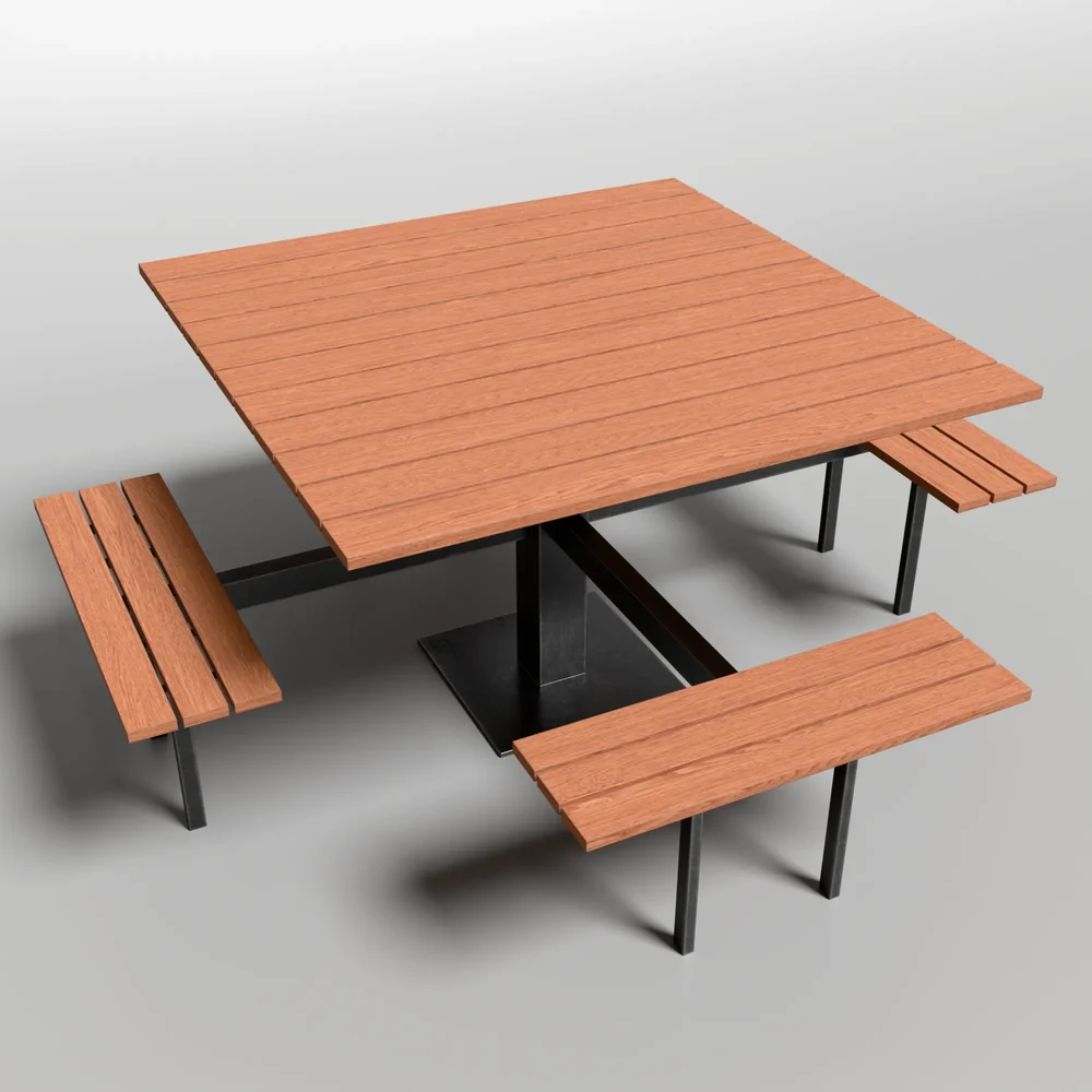 Recycled Square Pedestal Picnic Table