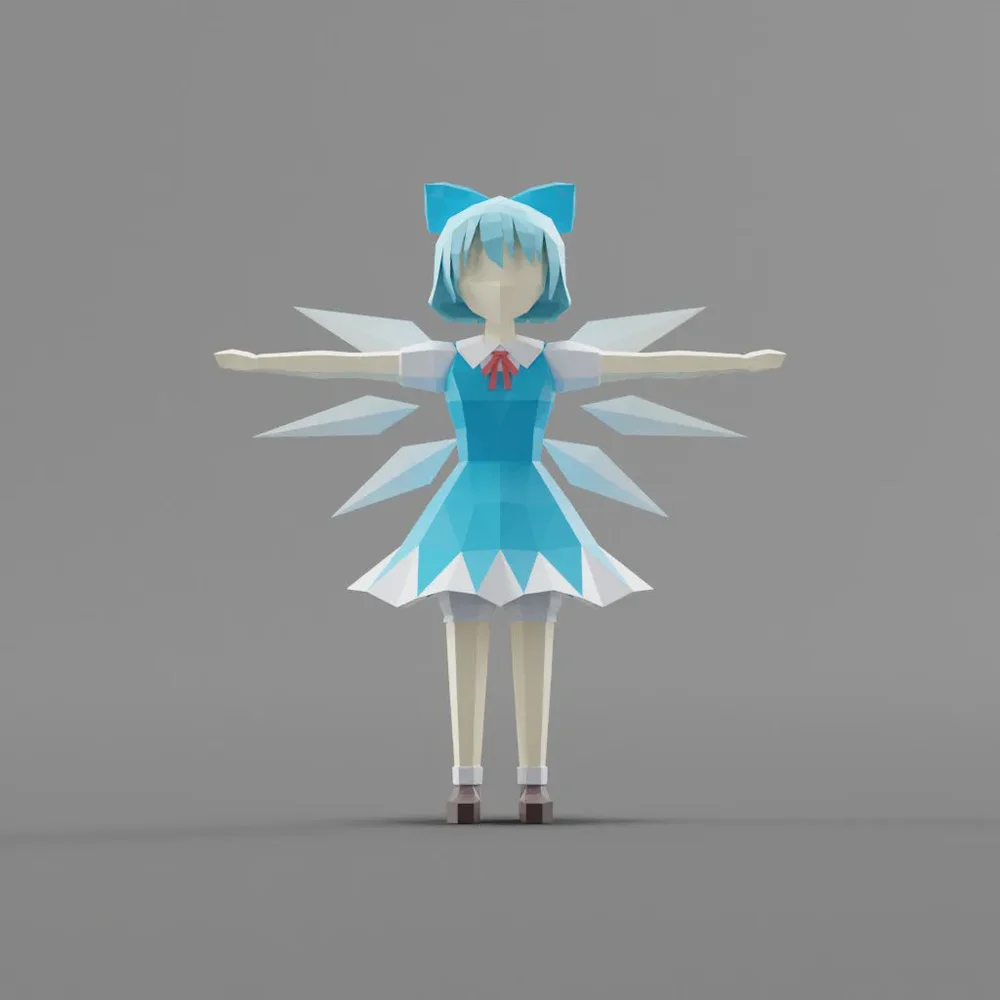 Low Poly Cirno Figure