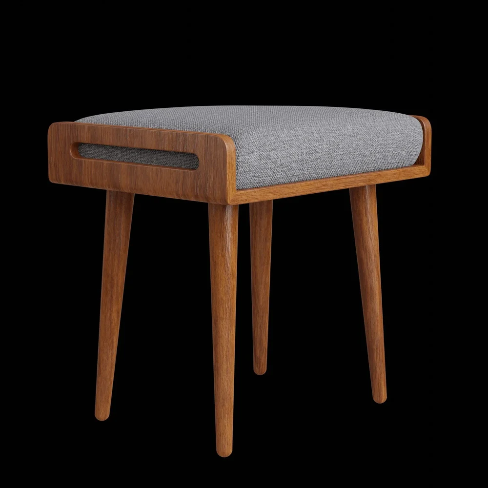 Odejia - Wood Stool With Cushion