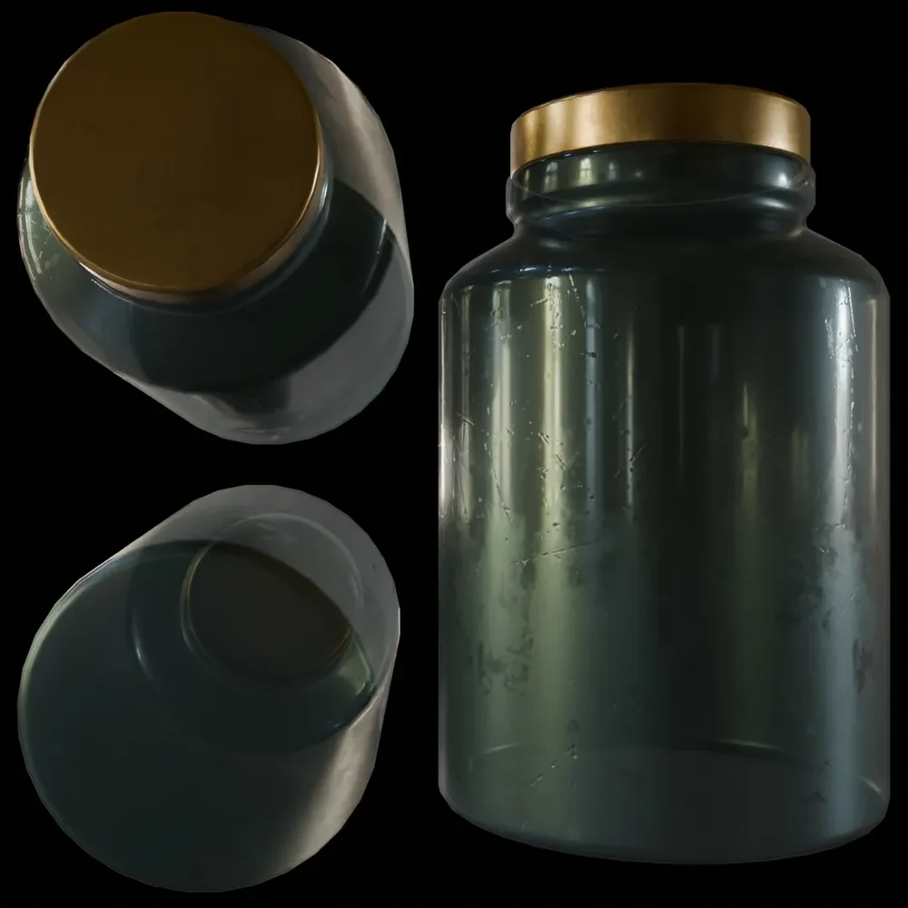 Vintage Glass Jar With Metal Lid