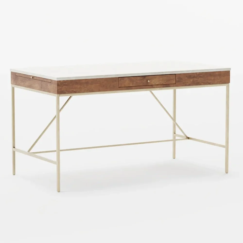 Firwin Marble Desk Gold