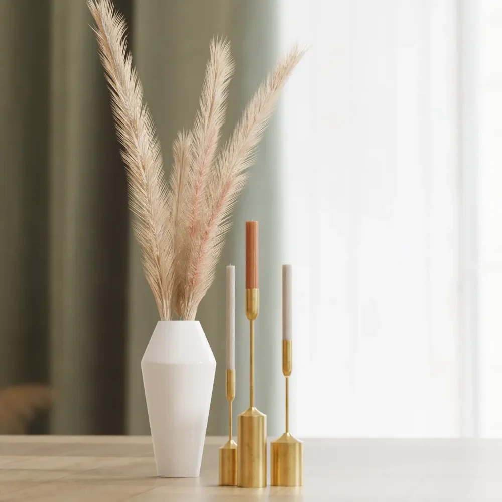 Tall Vase And Dried Pampas