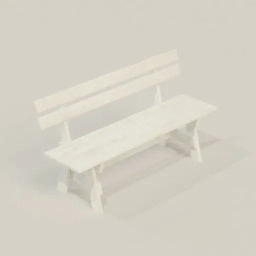 White Garden Bench
