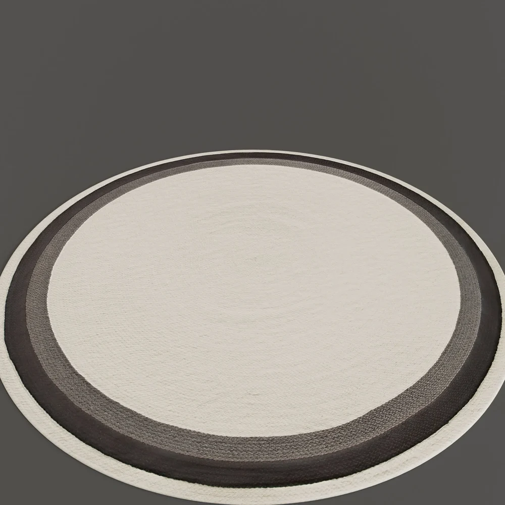 Black Circle Round Carpet
