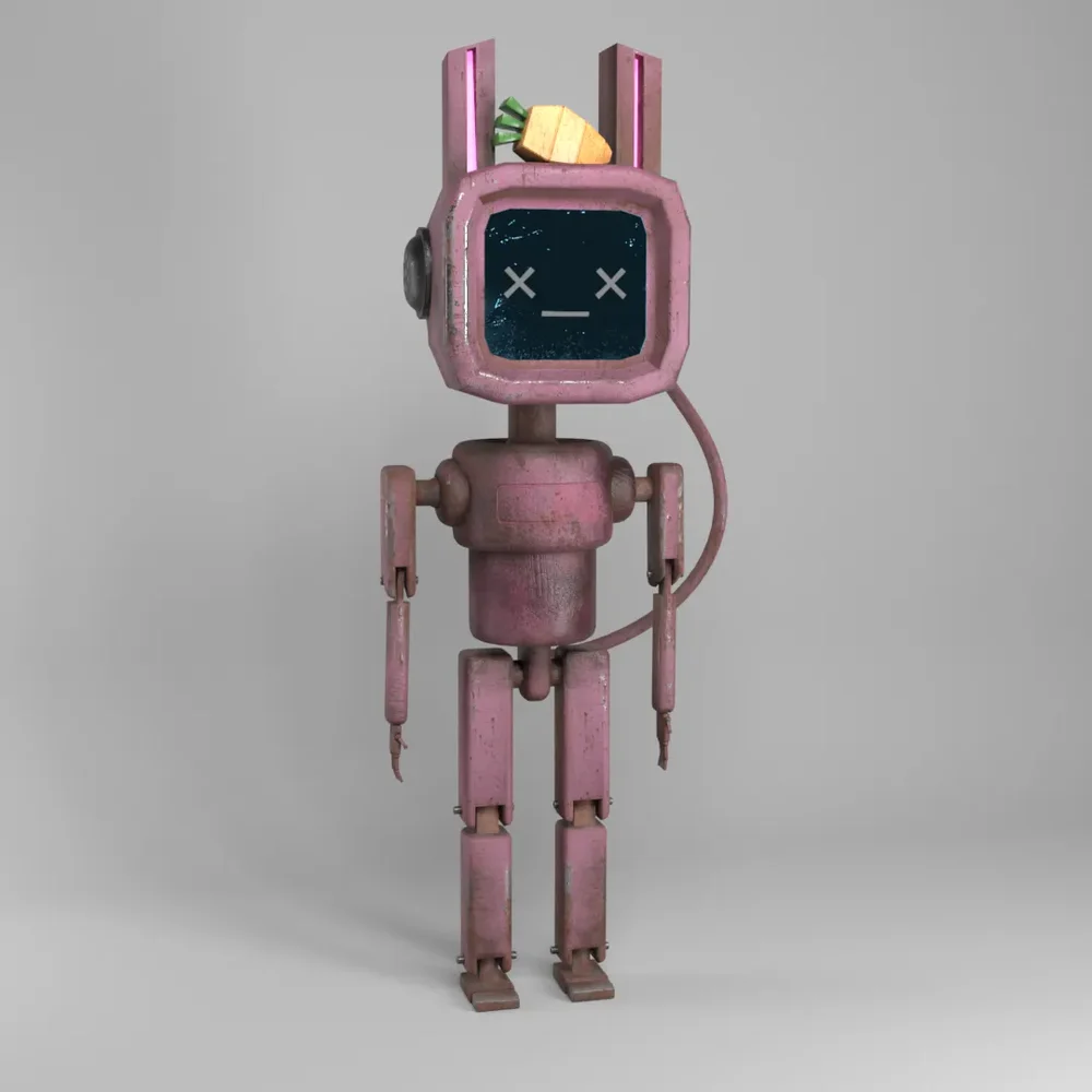 Scifi Pink Bunny Robot