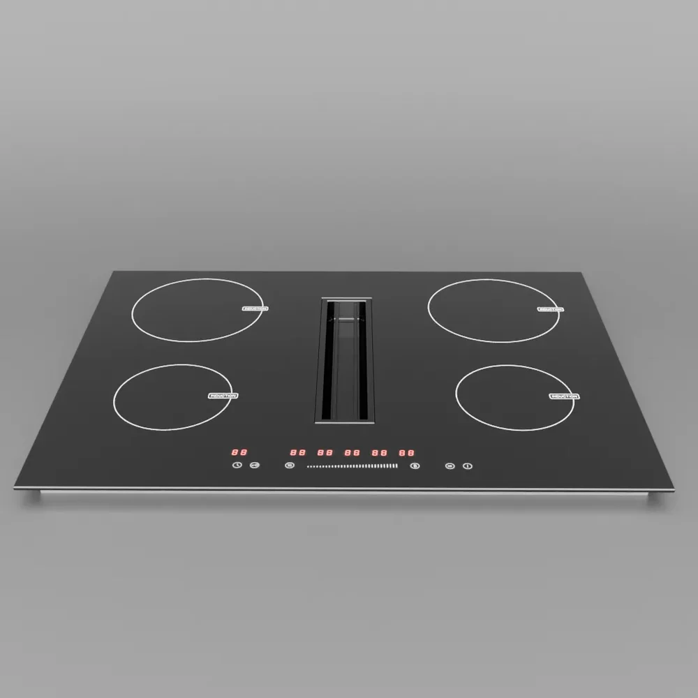 Realistic Induction Stove With Integrated Hood
